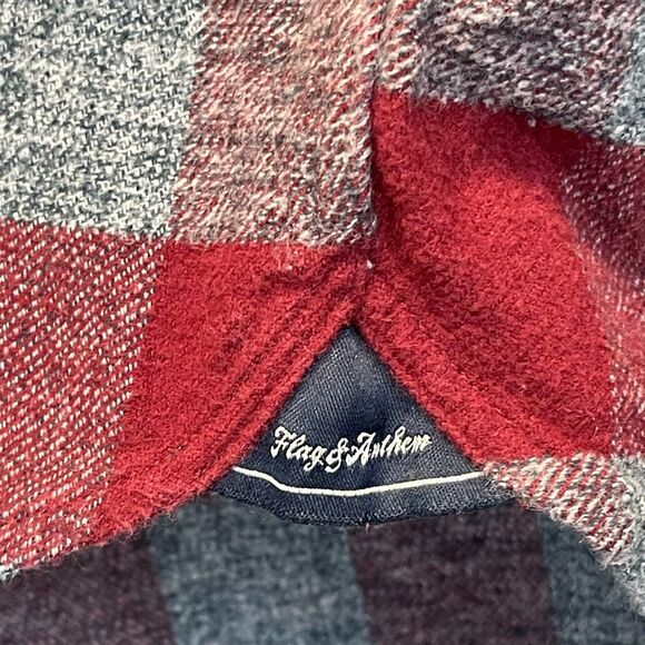 FLAG & ANTHEM Shirt Men’s 2XL Red Gray Checkered Harrells Flannel Long Sleeve - Picture 12 of 15